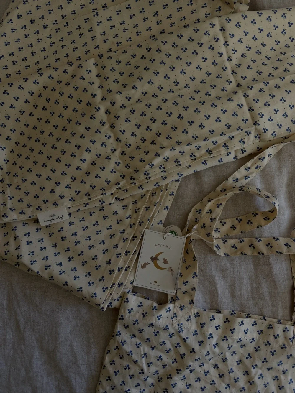 Blue Floral Cotton Duvet Cover - Unbranded